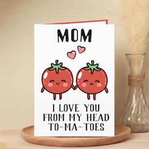 Tarjeta De Agradecimiento Cute Gracioso Tomate Pun Mamá Feliz Cumpleaños