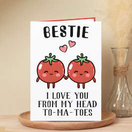 Tarjeta De Agradecimiento Cute Gracioso Tomate Pun Mejor Amigo Feliz Cumplea