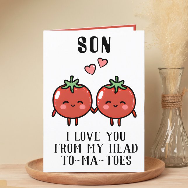 Tarjeta De Agradecimiento Cute gracioso tomate Pun Son feliz cumpleaños (funny tomato birthday card for son)