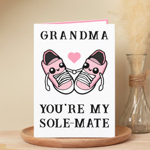 Tarjeta De Agradecimiento Cute Gracioso zapato Rosa Abuela Feliz cumpleaños