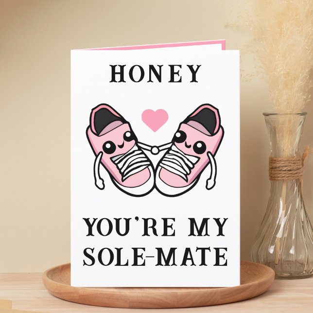 Tarjeta De Agradecimiento Cute gracioso zapato rosado Esposa Esposa feliz cu (cute, funny pink shoe pun wife / girlfriend happy birthday card)