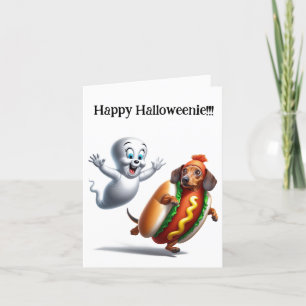 Tarjeta De Agradecimiento Cute Halloween Dachshund Card