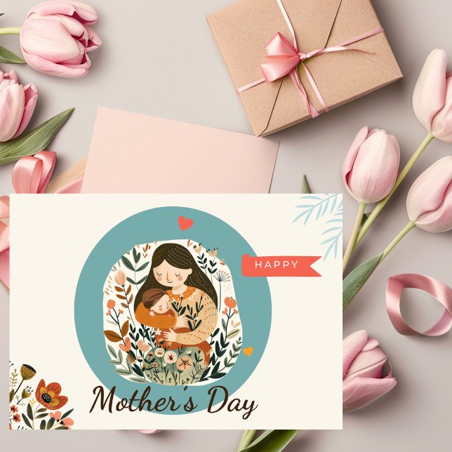 Tarjeta De Agradecimiento Cute Happy Mother's Day Floral Card (Subido por el creador)