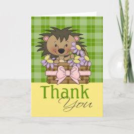 Tarjeta De Agradecimiento Cute Hedgehog, Gracias