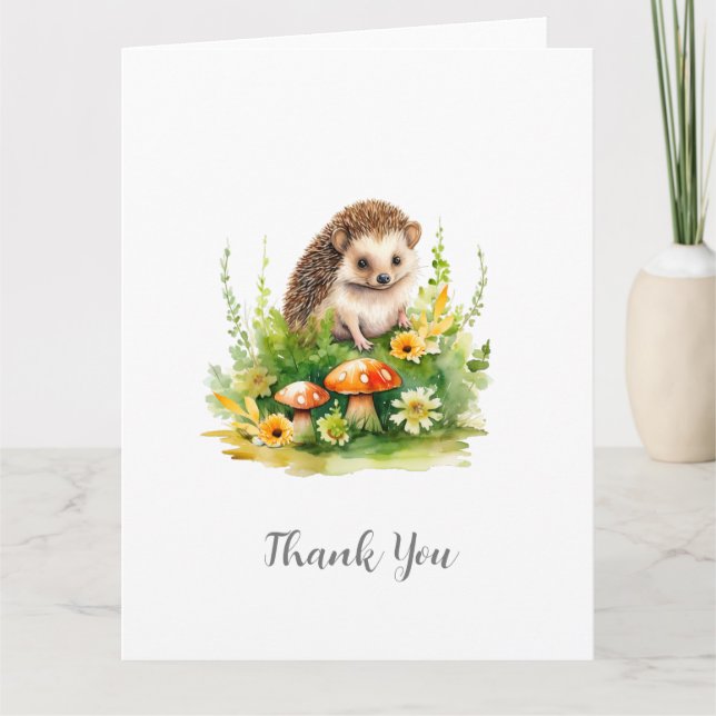 Tarjeta De Agradecimiento Cute Hedgehog personalizado (Anverso)