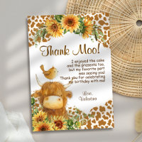 Cute Highland Cow Print Sunflowers Bird Birday