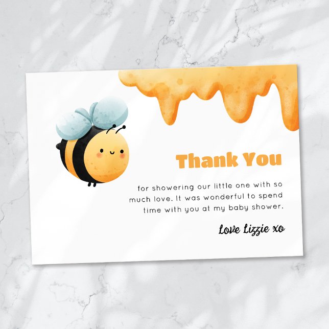 Tarjeta De Agradecimiento Cute Honey Bee Baby Shower (Subido por el creador)