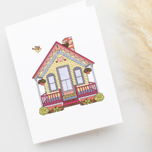 Tarjeta De Agradecimiento Cute House Drawing Blank