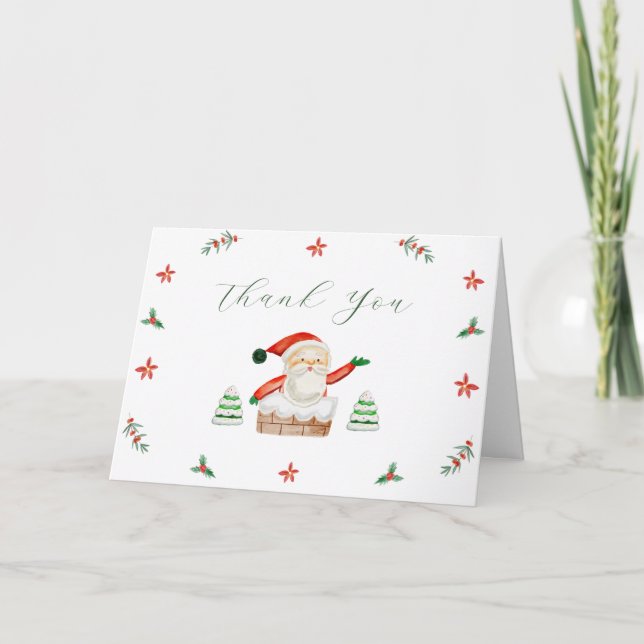 Tarjeta De Agradecimiento Cute It's Cold Outside Winter Santa Baby Shower  (Anverso)