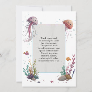 Tarjeta De Agradecimiento Cute Jellyfish