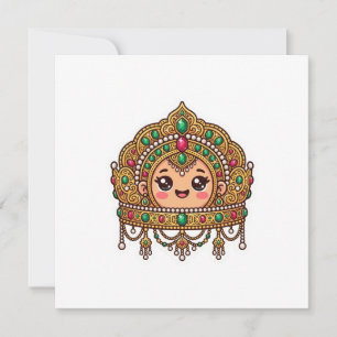 Tarjeta De Agradecimiento Cute Kawaii Corona Marroquí de Novia TradiciónStic