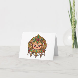 Tarjeta De Agradecimiento Cute Kawaii Corona Marroquí de Novia TradiciónStic