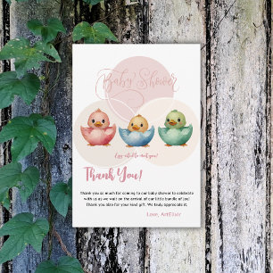 Tarjeta De Agradecimiento Cute Kawaii Egg Birds Pastel de Baby Shower de col