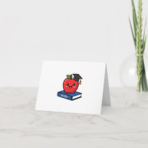 Cute Kawaii Manzana Roja con Gorro de Graduación I