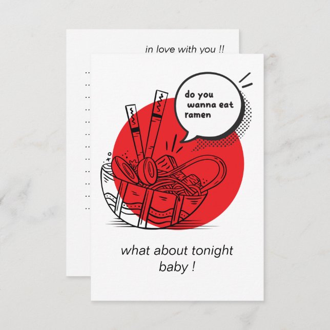 Tarjeta De Agradecimiento Cute Kawaii Ramen - Funny Japanese Food  (Anverso / Reverso)