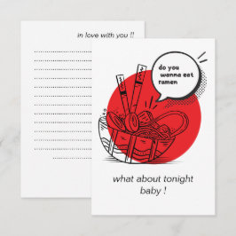 Tarjeta De Agradecimiento Cute Kawaii Ramen - Funny Japanese Food 