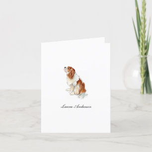 Tarjeta De Agradecimiento Cute King Charles Spaniel acuarela Doble