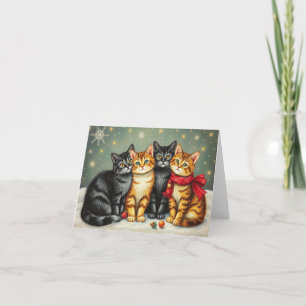 Tarjeta De Agradecimiento Cute Kitten Xmas Card