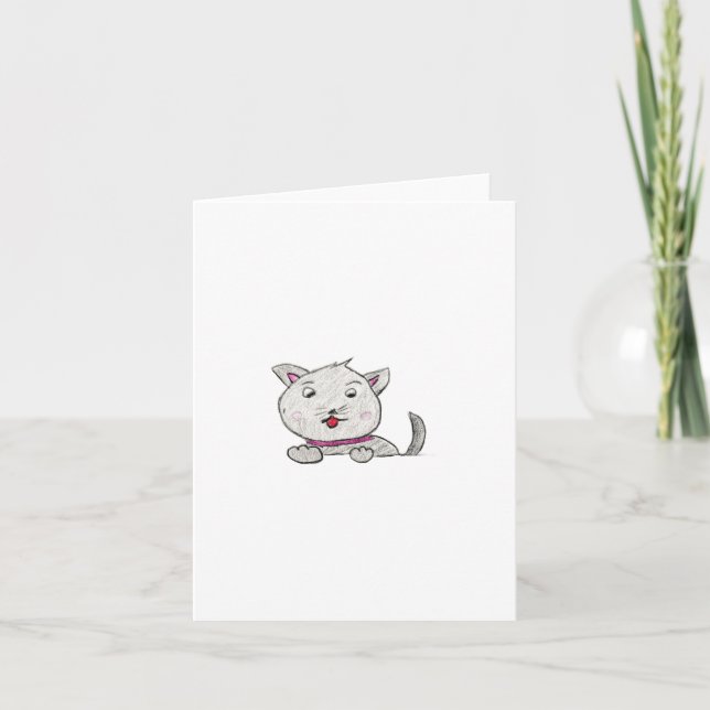 Tarjeta De Agradecimiento Cute Kitty (Anverso)