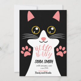 Tarjeta De Agradecimiento Cute Kitty Baby Arrival Announcement