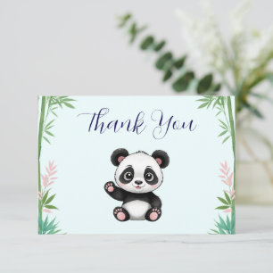 Tarjeta De Agradecimiento Cute Little Panda Greeneration Baby Shower