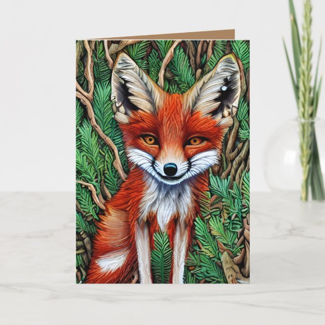 Tarjeta De Agradecimiento Cute Little wilderness Fox (Anverso)