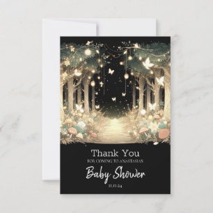Tarjeta De Agradecimiento Cute Magical Enchanted Forest Baby Shower