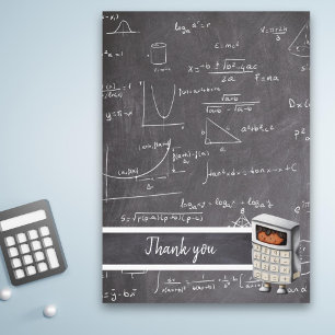 Tarjeta De Agradecimiento Cute Mathemtopic Formulas Ecuaciones Black Kid