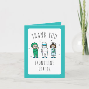 Tarjeta De Agradecimiento Cute Medical Frontline Heroes Gracias Cartas