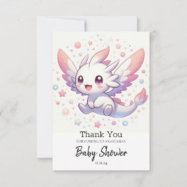 Tarjeta De Agradecimiento Cute Mithical Dragon Baby Shower