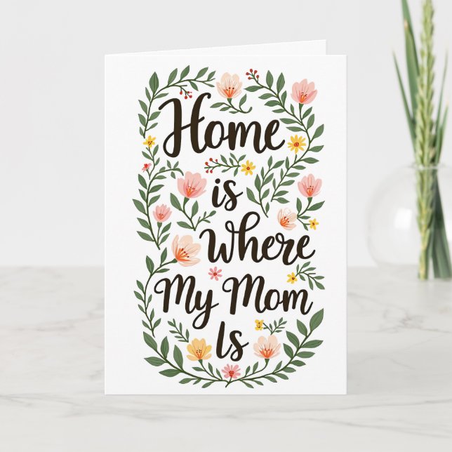 Tarjeta De Agradecimiento Cute Modern Floral Happy Mother's Day (Anverso)