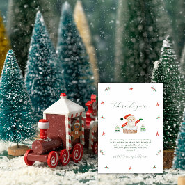 Tarjeta De Agradecimiento Cute Modern It's Cold Outside Santa Baby Shower 