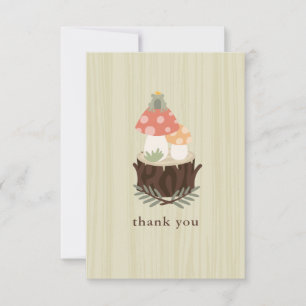 Tarjeta De Agradecimiento Cute Mushroom Baby Shower Gracias