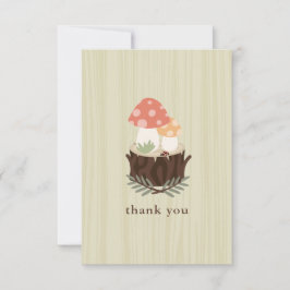 Tarjeta De Agradecimiento Cute Mushroom Baby Shower Gracias