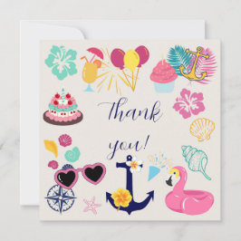 Tarjeta De Agradecimiento   Cute Nautical Birthday Thank You Card