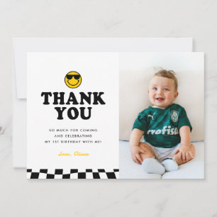 Tarjeta De Agradecimiento Cute One Guay Dude Happy Photo Boy Primer cumpleañ