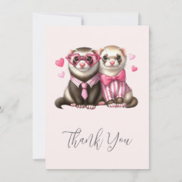 Tarjeta De Agradecimiento Cute Otter Couple in Love Gracias