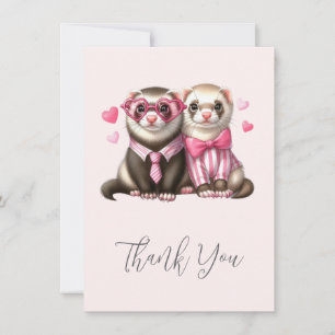 Tarjeta De Agradecimiento Cute Otter Couple in Love Gracias