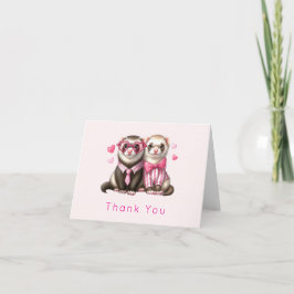 Tarjeta De Agradecimiento Cute Otter Pareja en el Amor