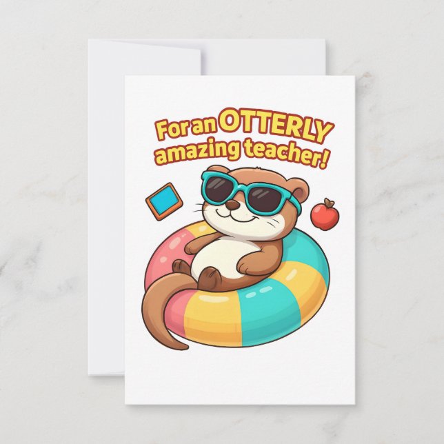Tarjeta De Agradecimiento Cute Otter Teacher Appreciation Card (Anverso)