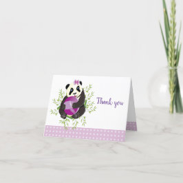 Tarjeta De Agradecimiento Cute Panda Oso Rubor puntos rosados Baby Shower Gr