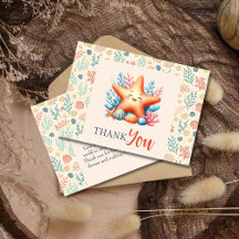 Cute Pastel Estrella de Mar Oceánico Cumpleaños de