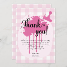Cute Pastel Pink Gingham Baby Shower