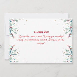 Tarjeta De Agradecimiento Cute perro Santa sombrero Navidad Gracias
