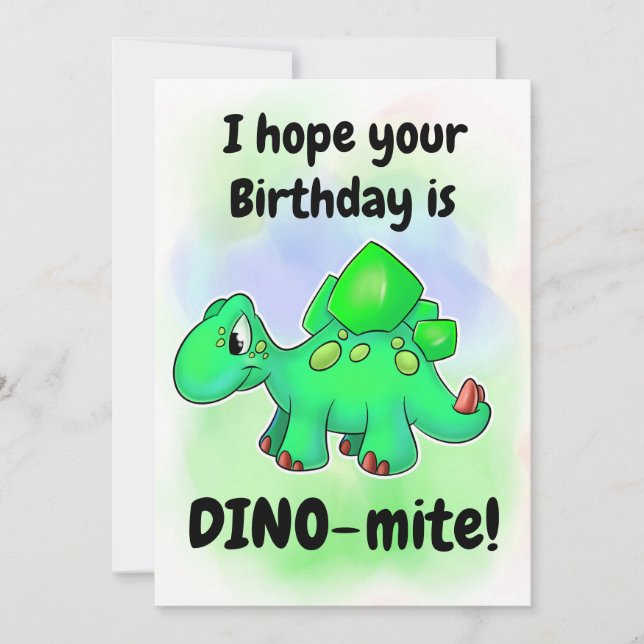 Tarjeta De Agradecimiento Cute personalizado Dino Birthday Card (Anverso)