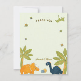 Tarjeta De Agradecimiento Cute Personalizado Dinosaur Baby Shower