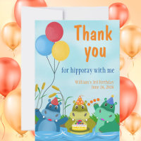 Cute Personalizado Hippo Cumpleaños Gracias tarjet