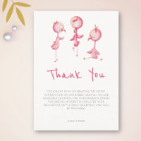 Cute Pink Flamingos Triplets Baby Shower