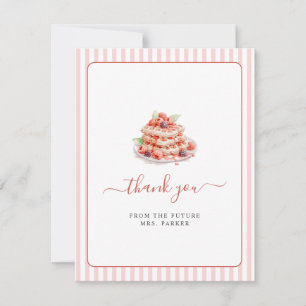 Tarjeta De Agradecimiento Cute Pink Waffle Brunch Desayuno de boda Flat