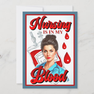 Tarjeta De Agradecimiento Cute Pinup_ Enfermería en mi sangre